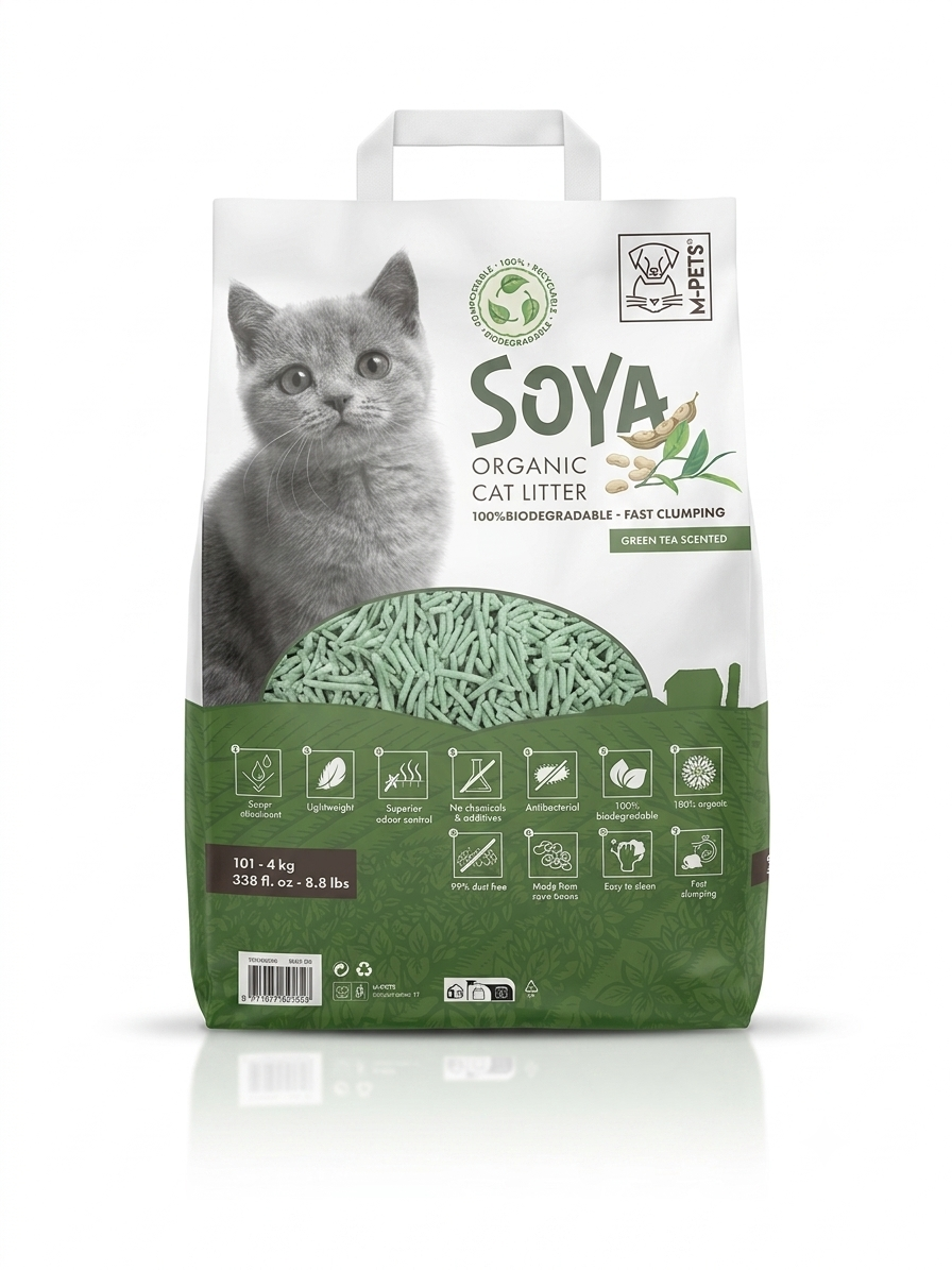 Soya organic Cat Litter - with green tea scented 10L