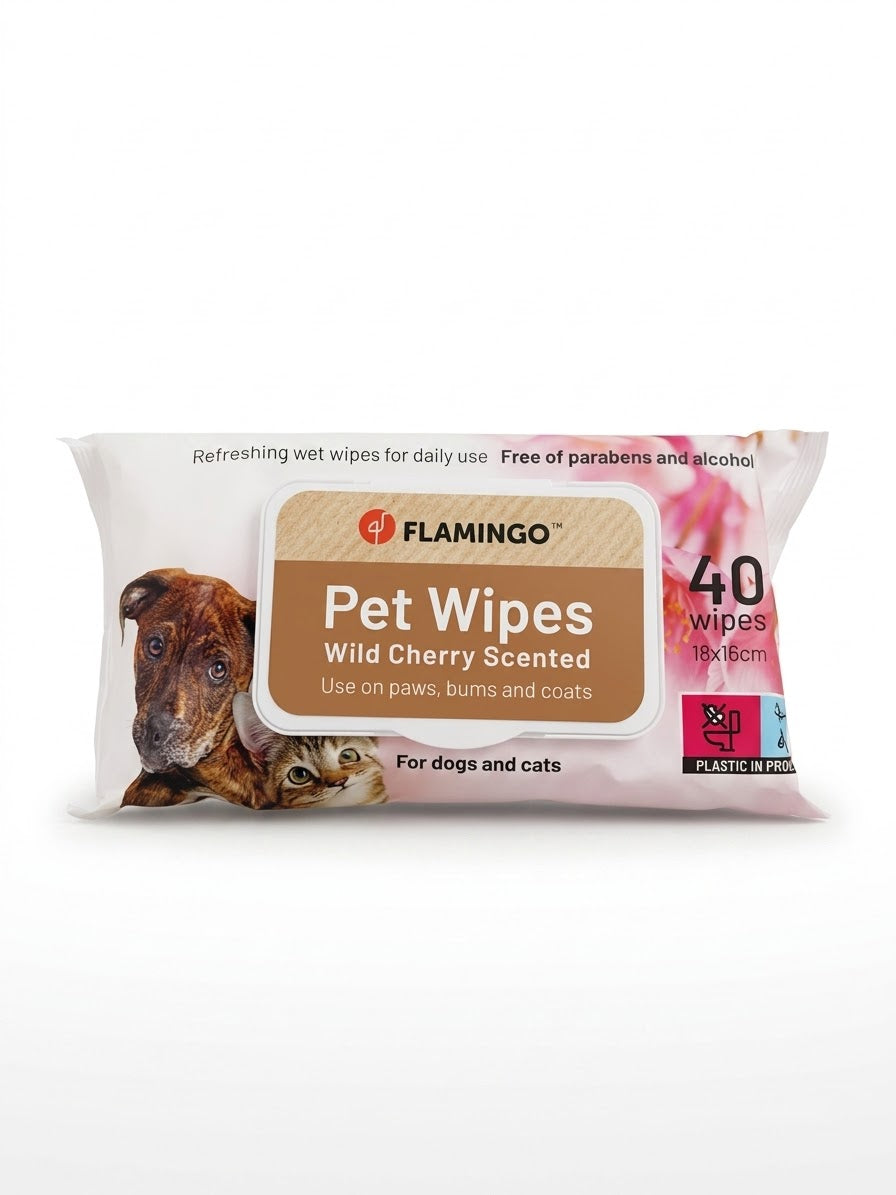 Pet Wipes Wild Cherry scented - 40 wipes