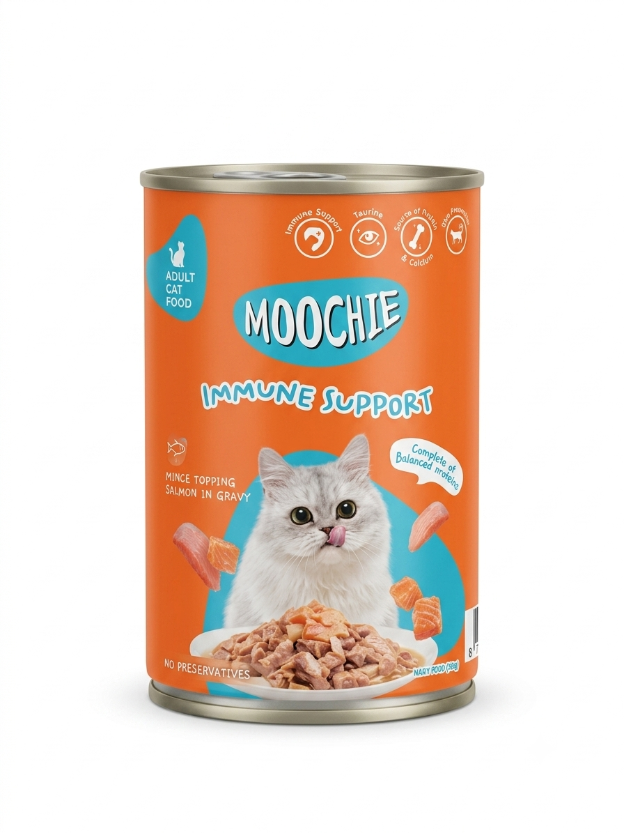 Moochie Mince Topping Salmon In Gravy 400G Can