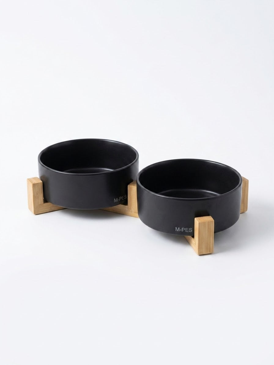 Bamboo Ceramic Cat Bowls