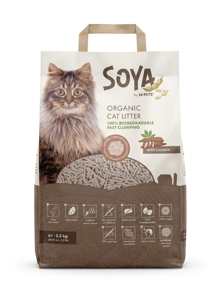 Soya organic Cat Litter - with Cassava 6L