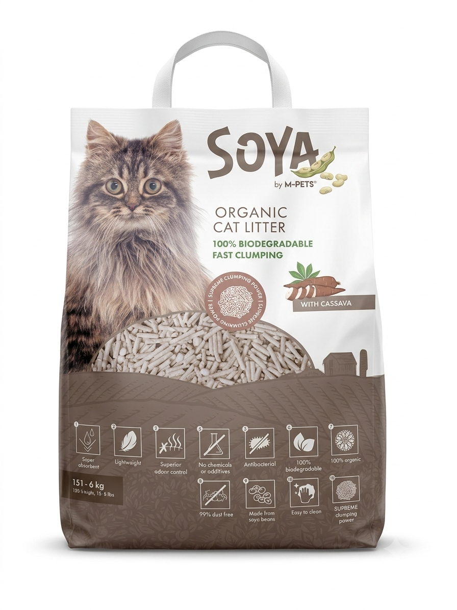 Soya organic Cat Litter - with Cassava 15 L