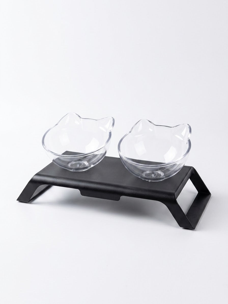 Lifestyle Cat Double Raised bowls
