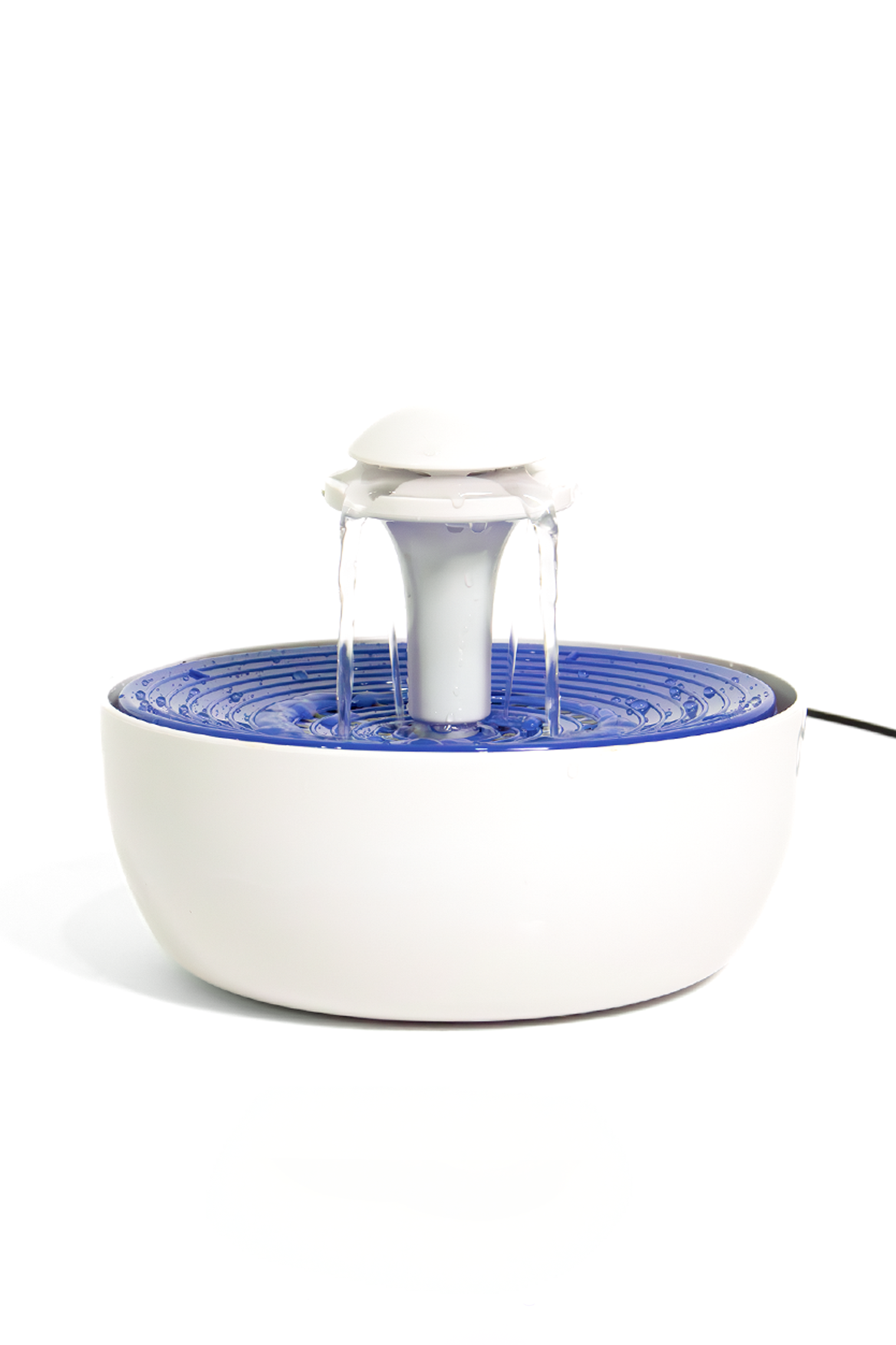 Round Cat water Fountain -Automatic Water fountain in Qatar .smooth  water falling quite and modern design side view 