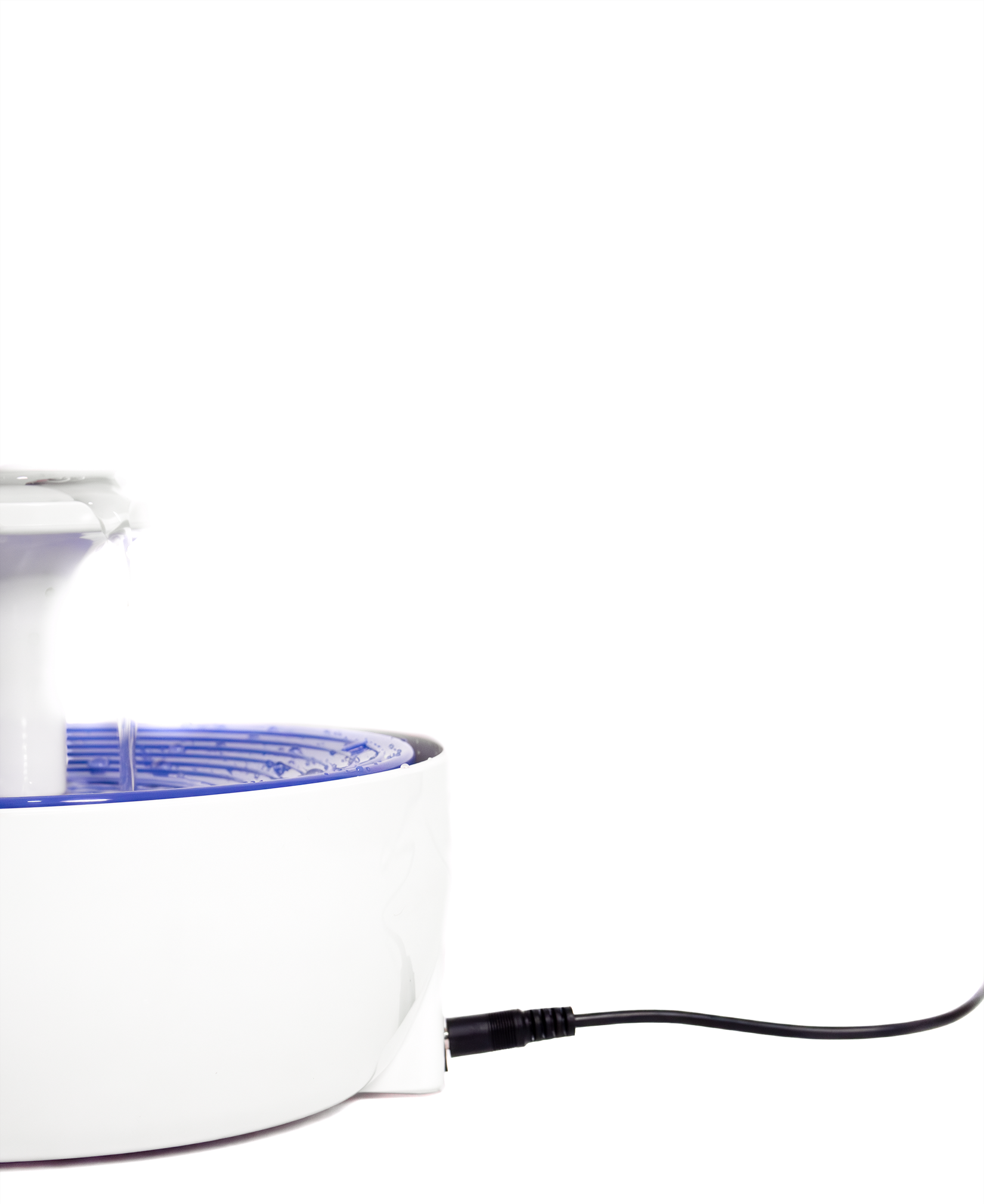 Round Cat water Fountain -Automatic Water fountain in Qatar .smooth  water falling quite and modern design front view 