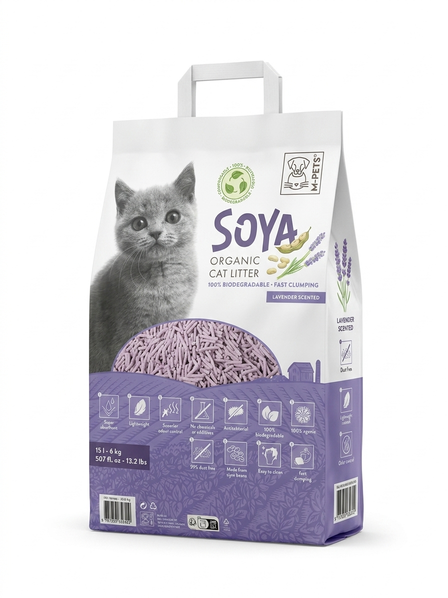 Soya organic Cat litter - Lavender scent 15 L