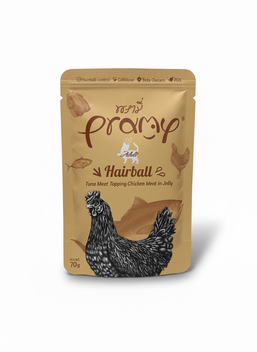 Pramy Hairball – Tuna & Chicken in Jelly Cat Wet food