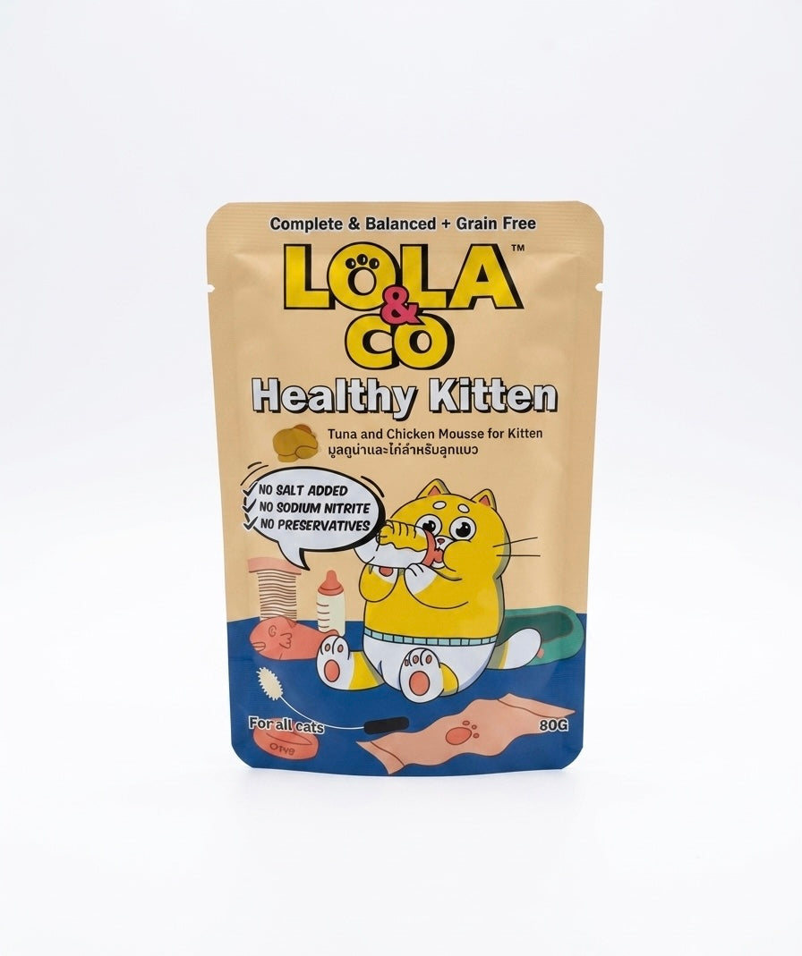 Lola & Co Cat Wet Food  Kitten Tuna & Chicken Mousse 80g