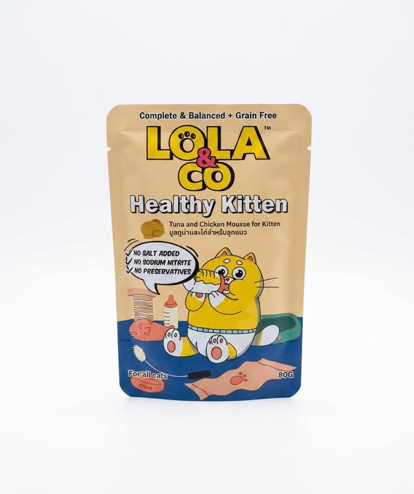 Lola & Co Cat Wet Food  Kitten Tuna & Chicken Mousse 80g