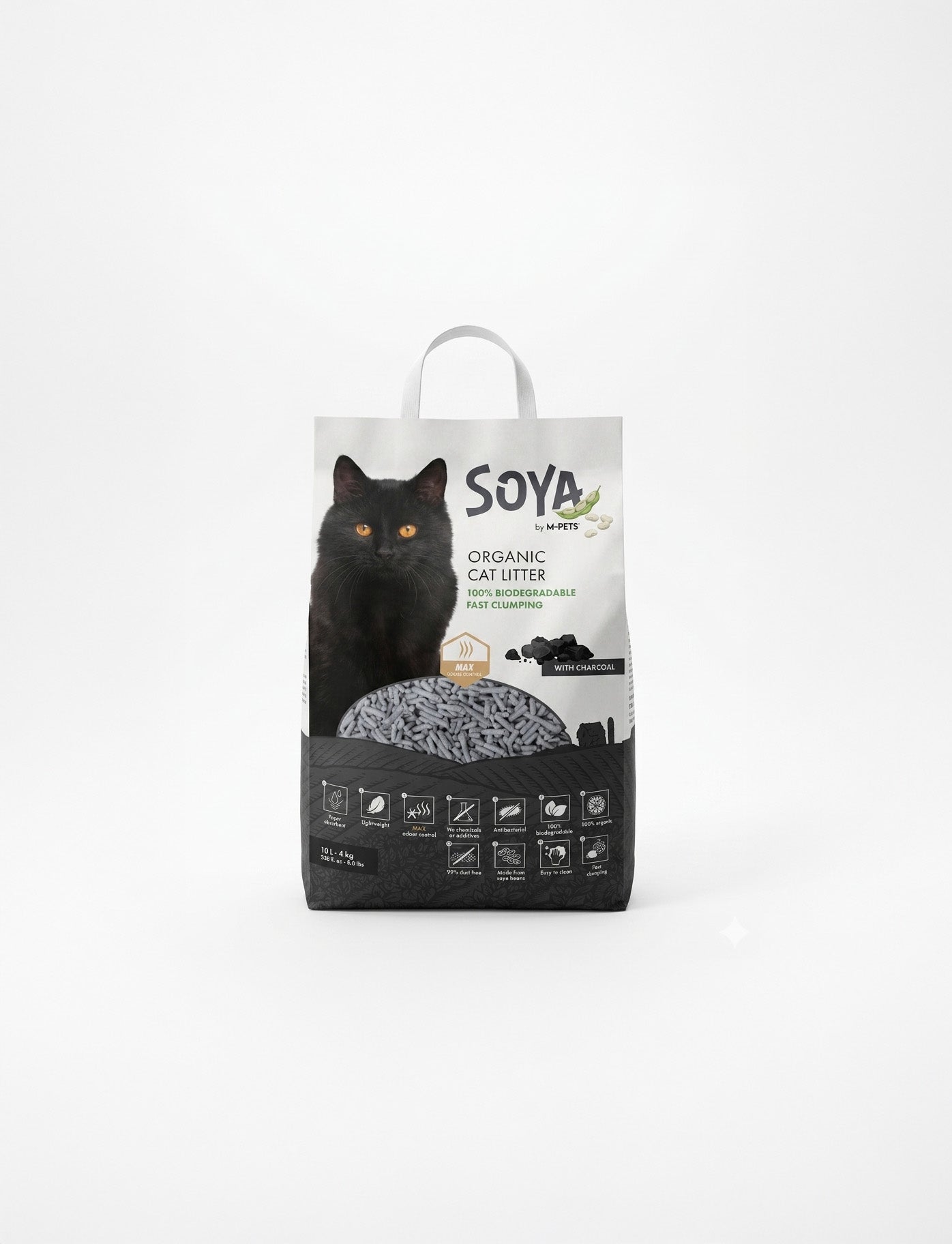Soya organic Cat Litter - with Charcoal 10L