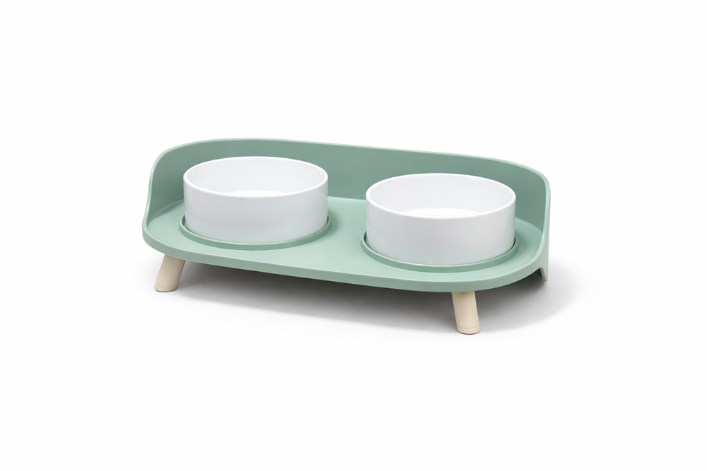 Elevated Double Cat Bowls – Wooden Stand