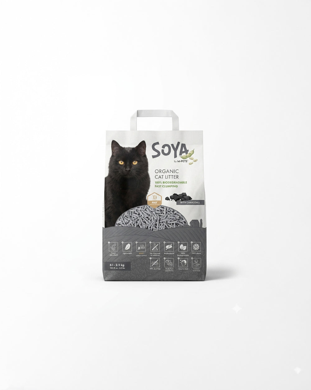 Soya organic Cat Litter - with Charcoal 6L