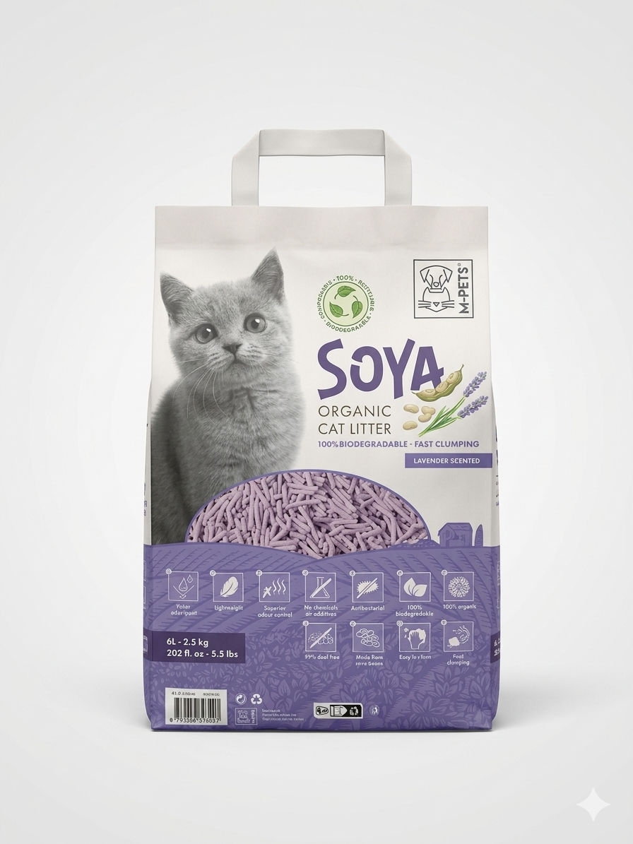 Soya organic Cat litter - Lavender scent 6 L